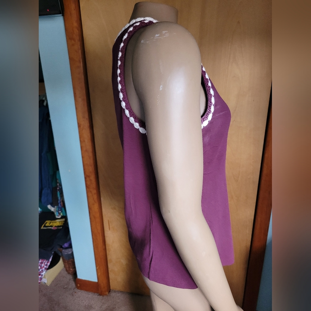 A.N.A. Crocheted Edge Ribbed Tank Top - Picture 2 of 8